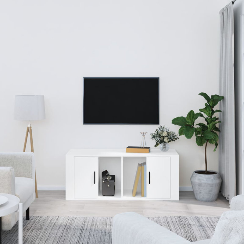 Karnesha Unfinished TV Stand, White