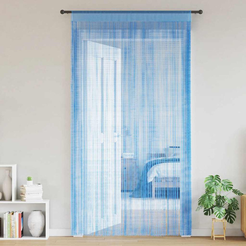 Back Bay Sheer Curtain Pair, 254cm Width x 635cm Drop, Light Blue