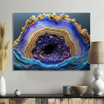 Agate Dream River VII - pierre géode en métal, impression traditionnelle