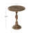 Brown Mango Wood Handmade Intricately Carved Floral Side End Accent Table with Spiral Leg and Elevate Base