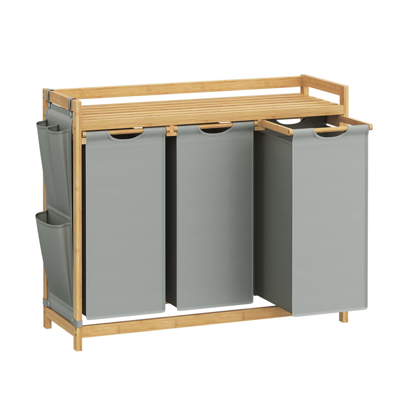 Fabric Laundry Sorter with Handles, Dove Grey