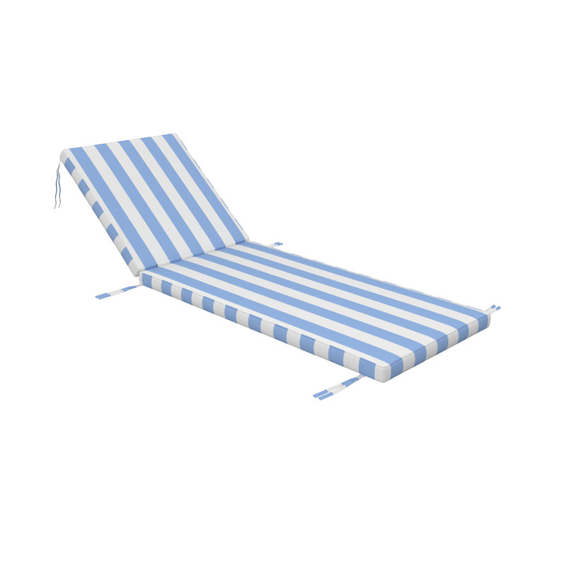 Outdoor Chaise Cushion With Sunbrella Fabric, 26" W x 80" D, Sunbrella® Refuge Ocean