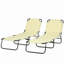 Chaise longue de piscine pliante 2 pièces Outsunny, chaises de bronzage d'extérieur avec dossier inclinable à 5 niveaux, structure en acier-680557470