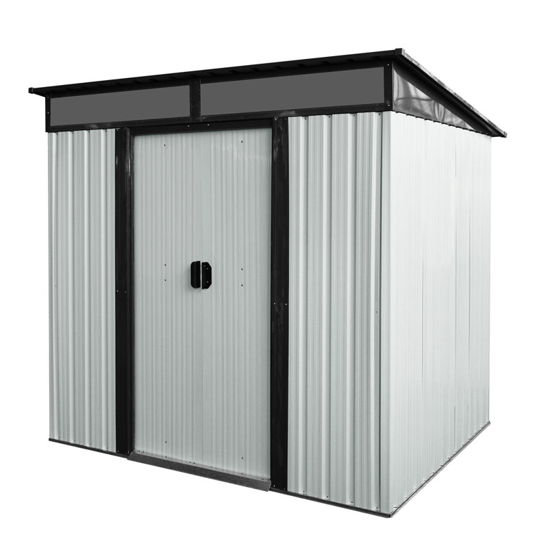 Remise extérieure en acier galvanisé de 6 pi x 5 pi avec fonction résistante et portes verrouillables - pour le jardin toutes saisons, grande surface imperméable et fiable