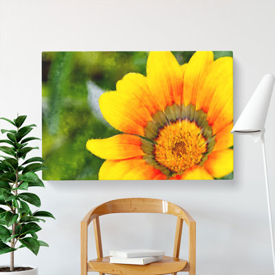 Bright Yellow Flower - Wrapped Canvas