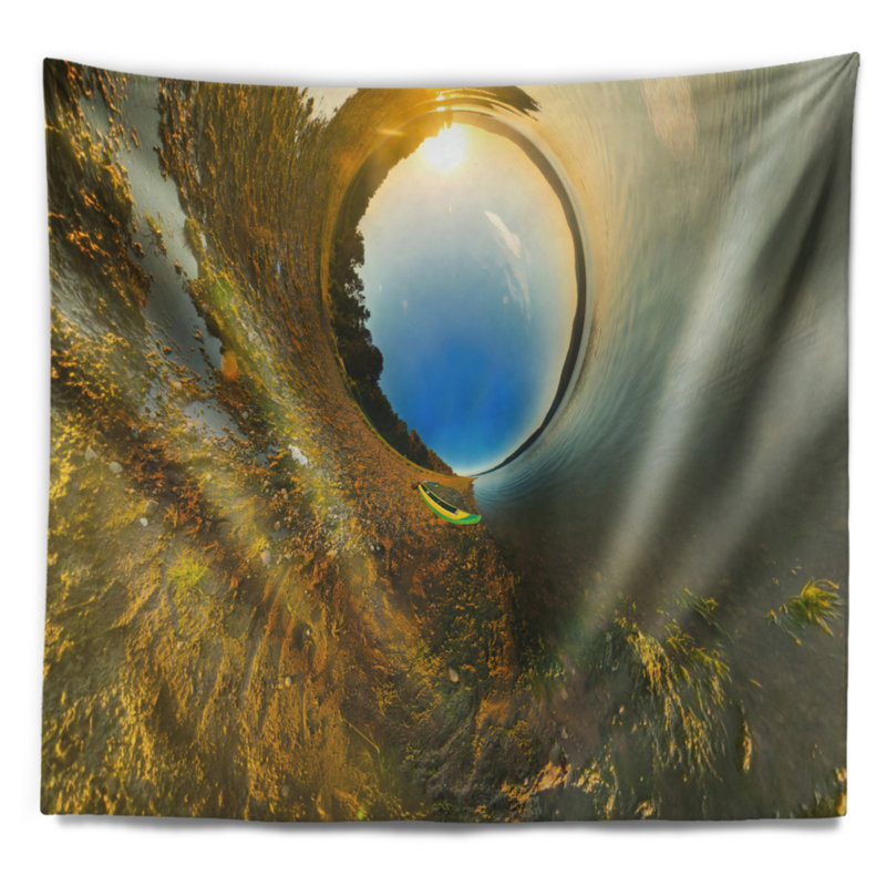 Tapisserie paysage kayak sur la petite planète, H 32 po x l 39 po
