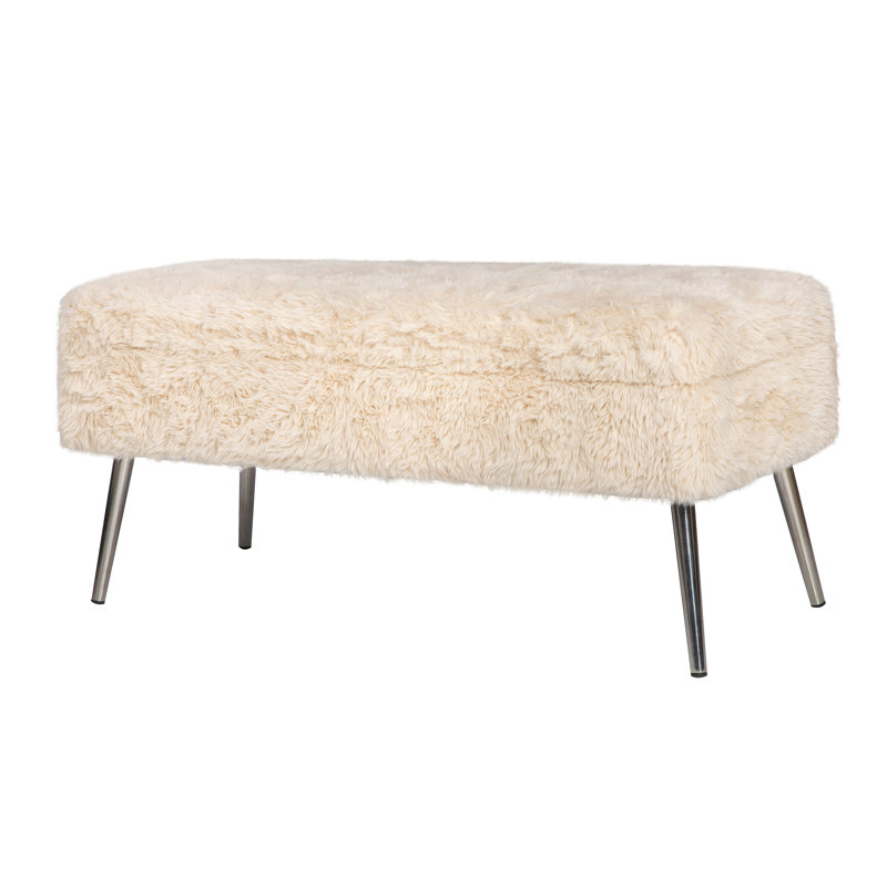 Banc de rangement rembourré Kristell, Sable