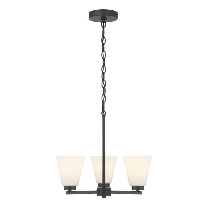 Merity 18" Wide 3-Light Chandelier, Matte Black