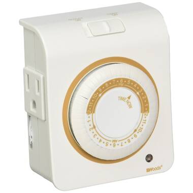 Woods 50001 Indoor 24 Hour Heavy Duty Grounded Mechanical Timer: Plug In  Timers (078693500015-1)