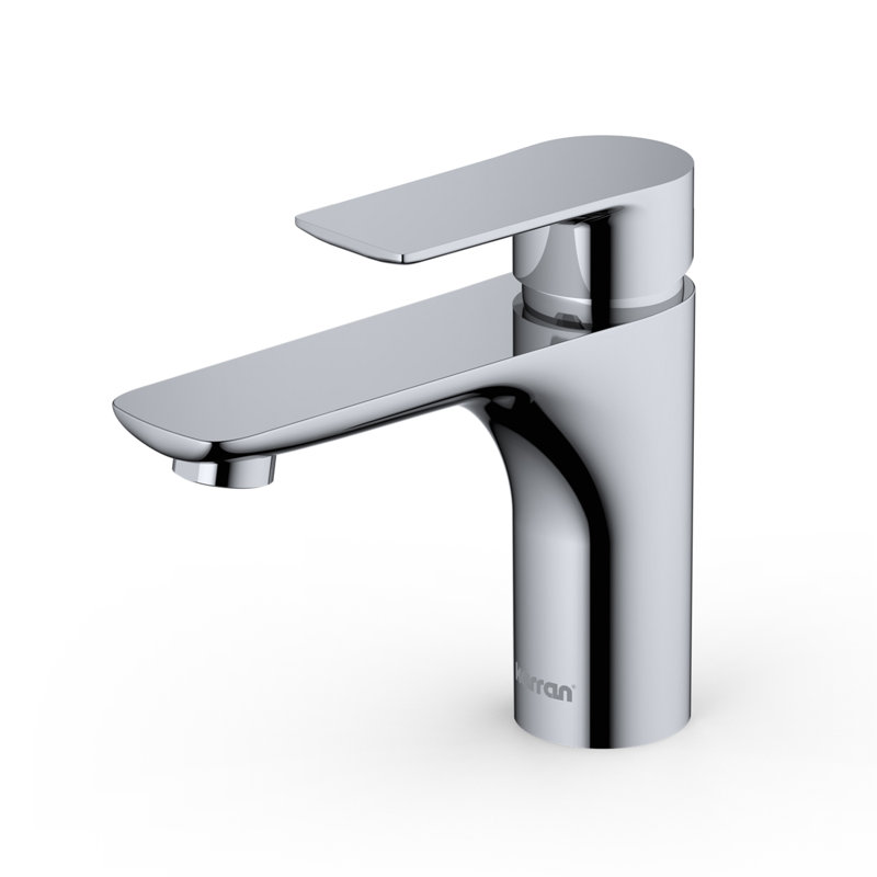 Robinet de salle de bain monocorps à poignée simple avec drain escamotable Karran Kayes, Chrome