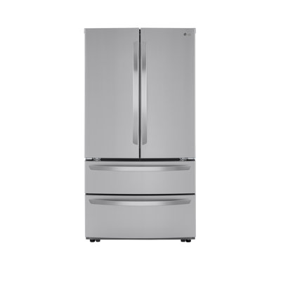 LG 23 cu. ft. 4-Door French Door Refrigerator with Internal Water Dispenser in Print Proof Stainless Steel, Counter Depth, 36 -  LMWC23626S