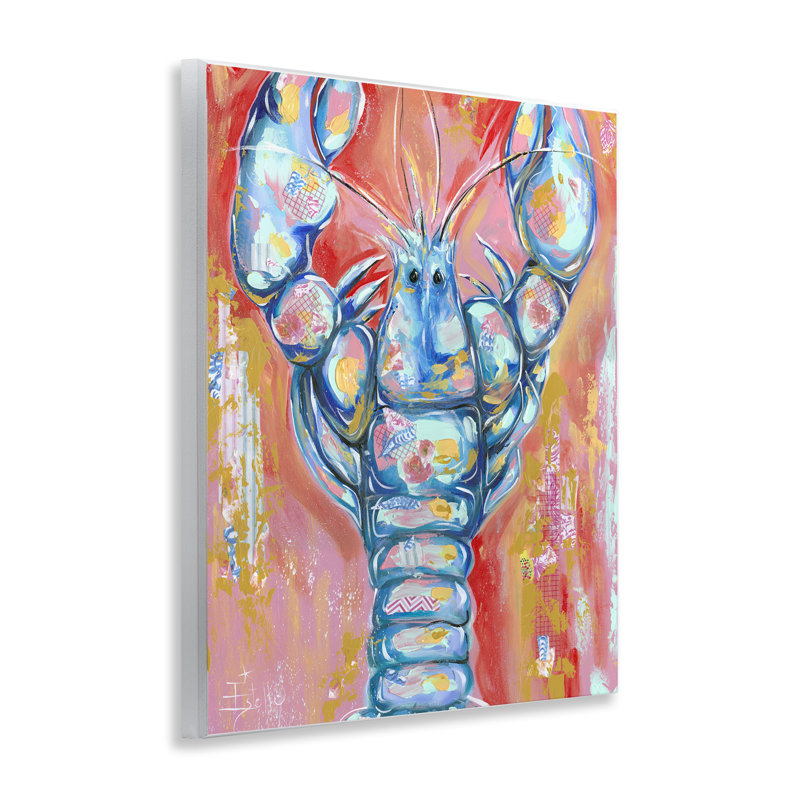 Plaque murale Funky Vibrant Lobster, design par Estelle Grengs