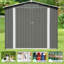 Remise de rangement en métal de 4 pi x P 7 pi, grande remise en métal pour outils de jardin avec toit incliné et double porte verrouillable, remise extérieure pour la cour de jardin-99364106