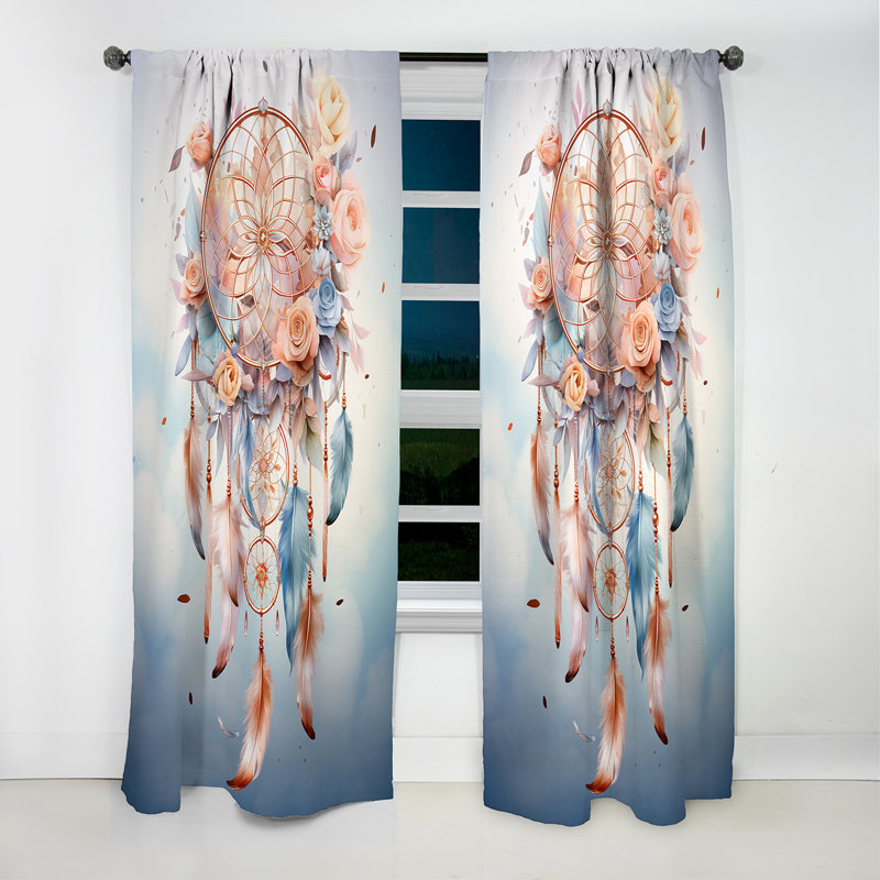 Colourful Dreamcatcher Mystic Serenity I - Dream Catcher Abstract Blackout Curtain - 1 Panels, L 52 po x L 84 po