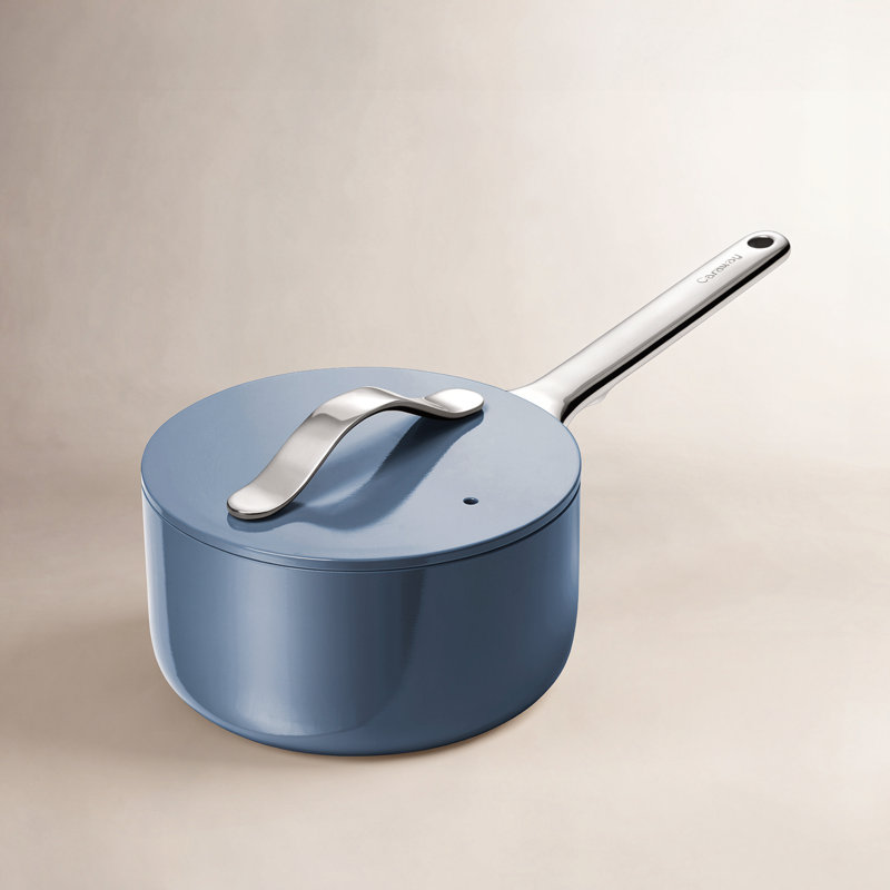 Caraway Nonstick Ceramic Saucepan, 1. 75 quarts, Navy