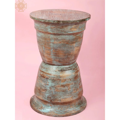 Table d'appoint à piédestal en bois massif 20 po, support carré compact pour plante 12 po et table de bout
