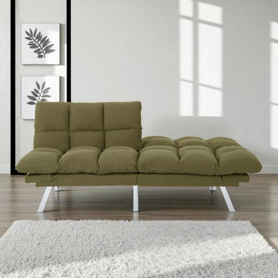 Perdue 67" Corduroy Futon Sofa Be With Adjustable Backrest & Armrests, Metal Legs For Small Apartment by Mercury Row