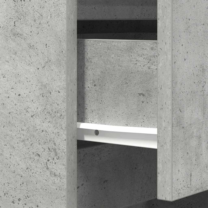 Bedside Cabinets With 3 Drawers 2 Pcs 39X35x65 Cm, Concrete Grey