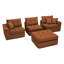 Canapé convertible en coin avec méridienne à compression Corduroy, canapé modulaire en L avec éponge haute densité, canapé convertible sans assemblage requis-989088684