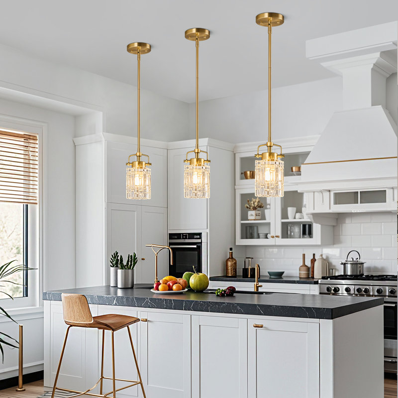 Luminaire suspendu moderne en métal Luminaire suspendu en métal Luminaire suspendu en verre pour îlot de cuisine Farmhouse
