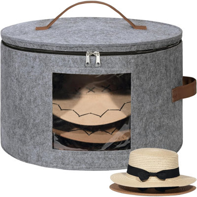 Boîte ronde pour chapeau de cowboy pour 7 casquettes, grand sac de rangement pour chapeau pour homme et femme