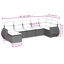 Ensemble de canapé de jardin Vidaxl PE rotin gris, acier thermolaqué grand modulaire