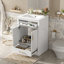 Meuble-lavabo 24 po avec lavabo en céramique intégré, armoire de salle de bain avec 2 portes, 1 tiroir basculant, meuble-lavabo simple pour salle de bain petite et moyenne, blanc-1964458325