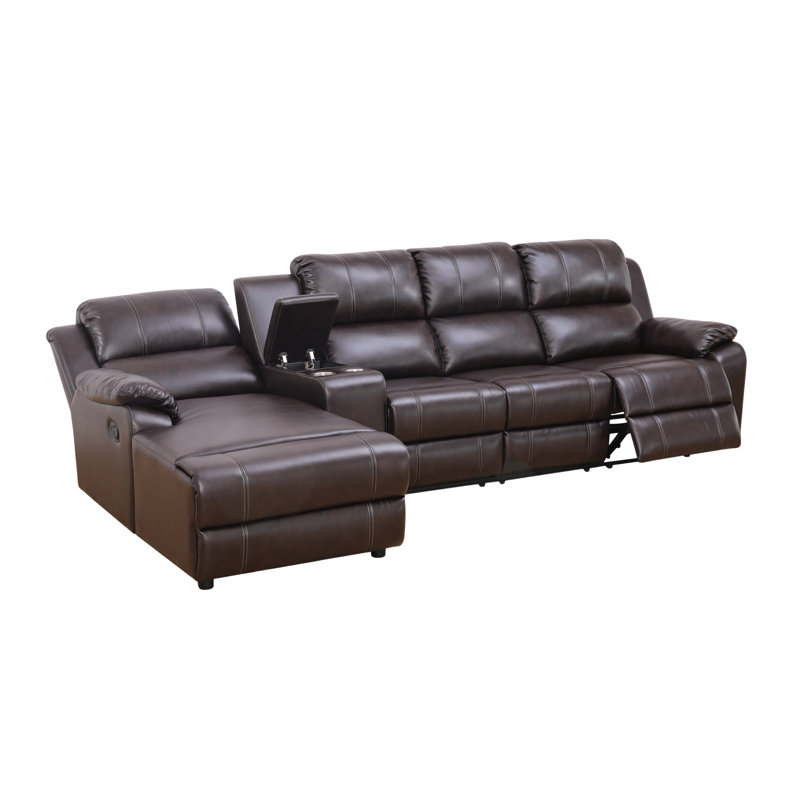 Canapé modulaire inclinable en cuir 3 pièces Iniya 