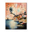 Horloge murale rétro vintage dans une palette pastel rétro - paysage abstrait-99636609