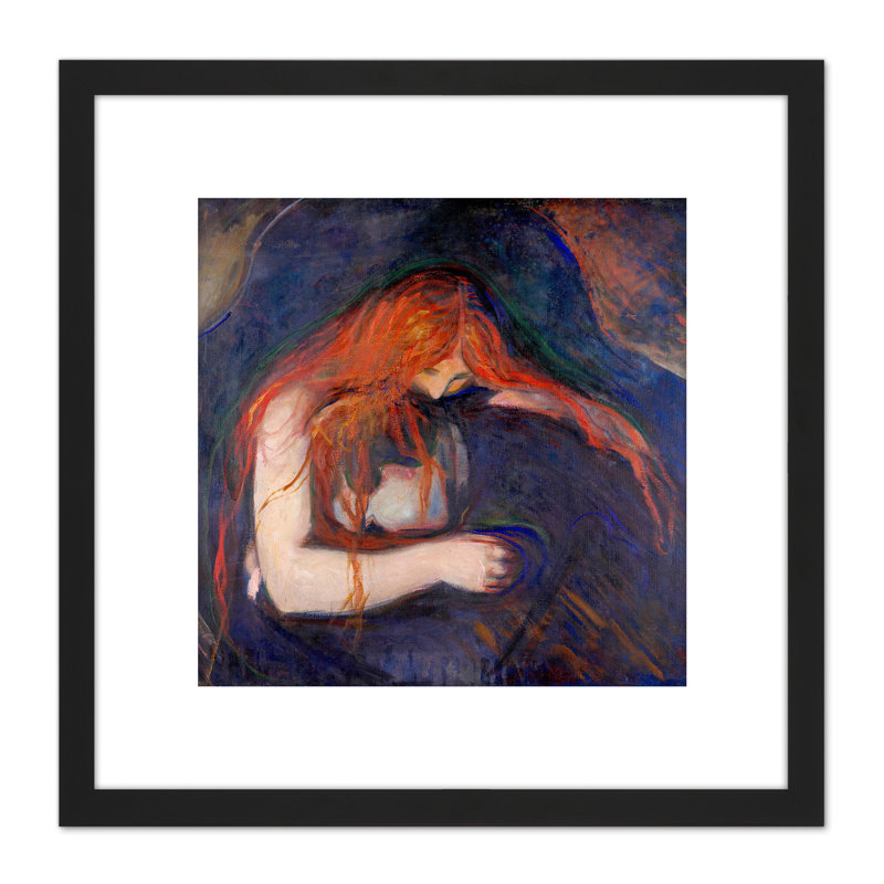 Edvard Munch Vampire 1895 by Edvard Munch - Single Picture Frame Painting