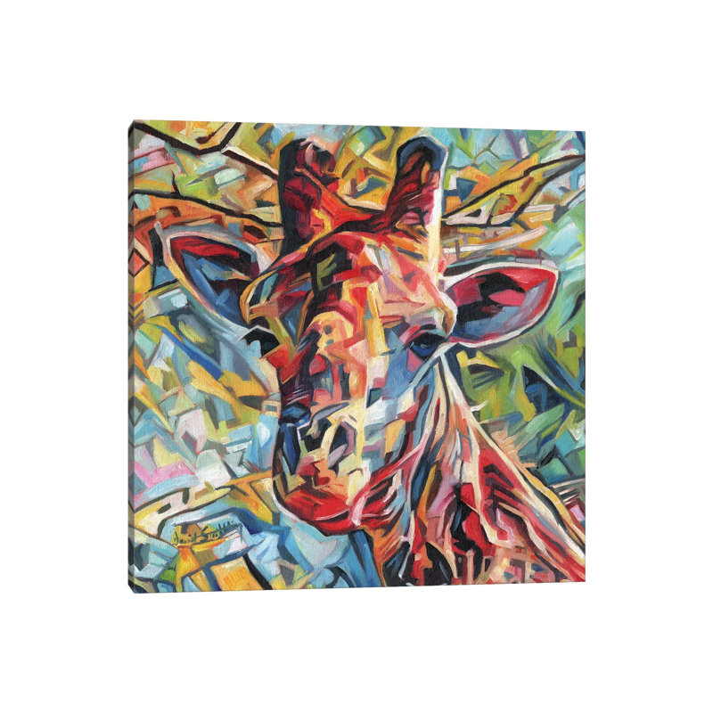 Giraffe Of Many Colours by David Stribbling - Wrapped Canvas Painting, 45.72 cm H x 45.72 cm W x 1.91 cm D