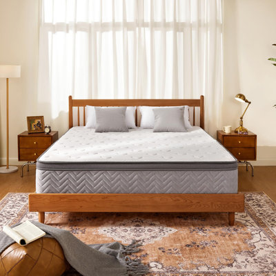 12 Inch Hybrid Mattress with Individual Pocketed Coils for Pressure Relief & Motion Isolation, Nimbus by Alwyn Home