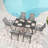 6-Piece Outdoor Dining Chairs Set, Wide Ergonomic Seat, 350 Lbs Capacity, Waterproof & Rust-Resistant Teslin Fabric Metal Frame, Ideal For Patio, Garden, And Commercial Use-1023494028-1023494022