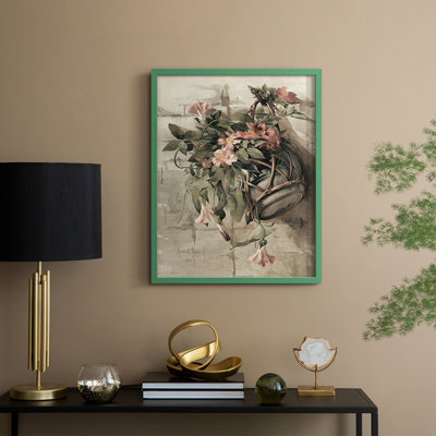 Vintage Floral Print LXXI Framed Print - Solid Wood