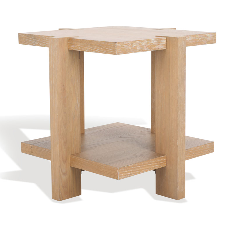 Quigley Square Wood Accent Table, Weathered Gray