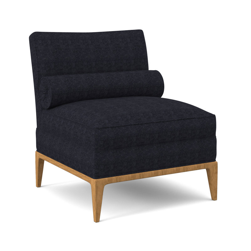 Fiona Upholstered Slipper Chair, Amber, Venice Navy