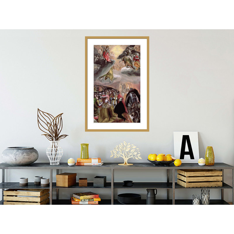 «The Adoration of the Nom of Jesus» par El Greco - Estampe numérique encadrée, H 41,5 po x l 27,88 po