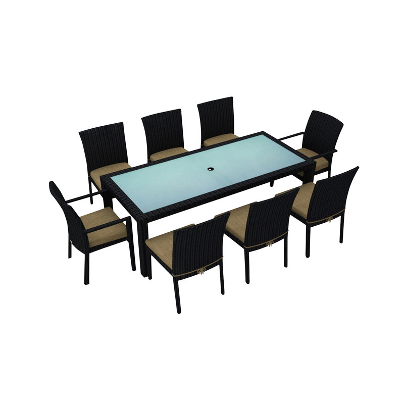 Urbana Outdoor - Piece Dining Set, Canvas Charcoal Sunbrella® Canvas, Coffee Bean, 8