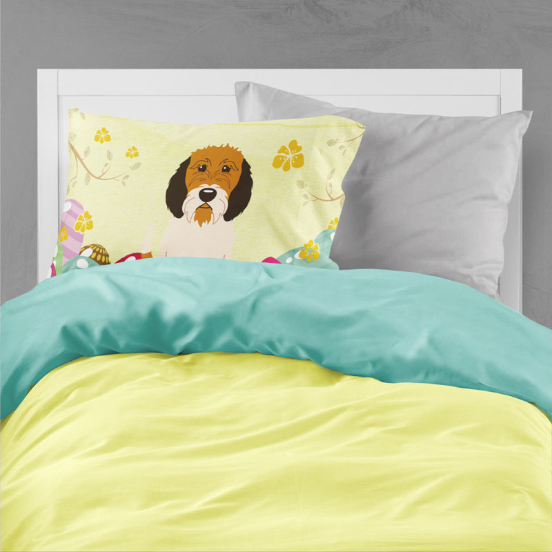 Taie d’oreiller œufs de pâques, Petit basset griffon vendéen