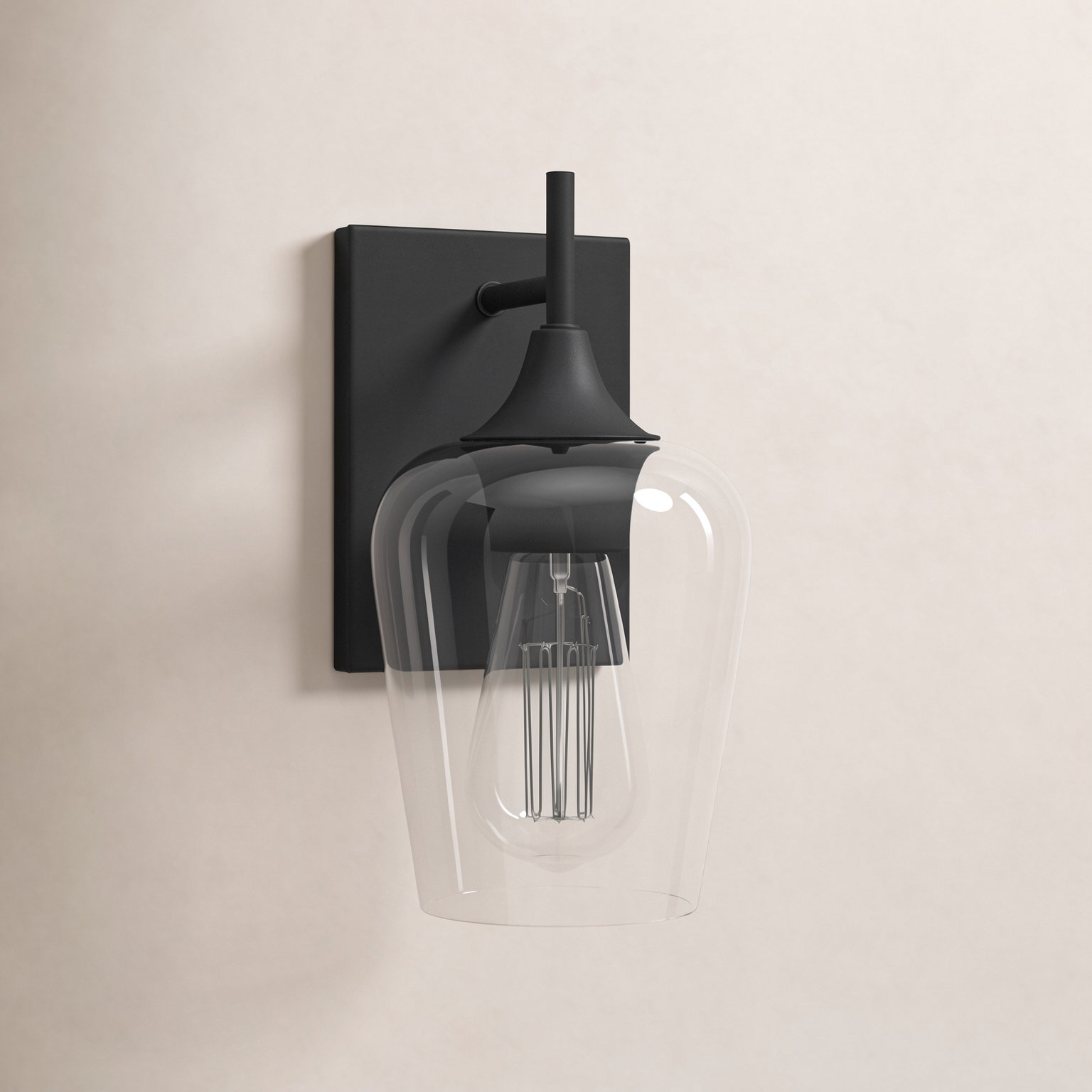Breena Single Light Dimmable Armed Sconce, English Bronze, Clear