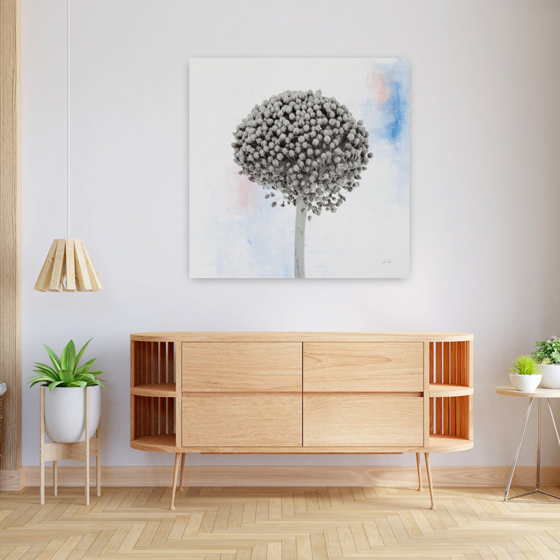 Agapanthus I, art floral contemporain, H 36 po x l 36 po