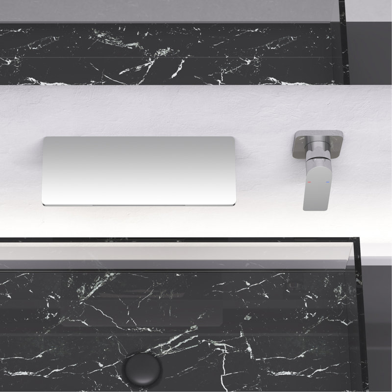 Waterfall Bathroom Sink Faucet In , Brass Produced, Single For Simple Water Temperature And Flow Regulation, To Maximize Counter Area, 12.1 In. Depth, 4.72 Width, 15.64 Height, 12.18 Lb Stoutness