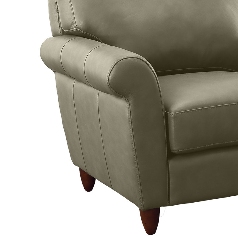 Canapé modulaire en cuir véritable Cherish, Face à la gauche, Cuir véritable gris clair