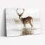 Ensemble de 1 tableau sur toile tendue représentant un cerf dans la brume-545896975