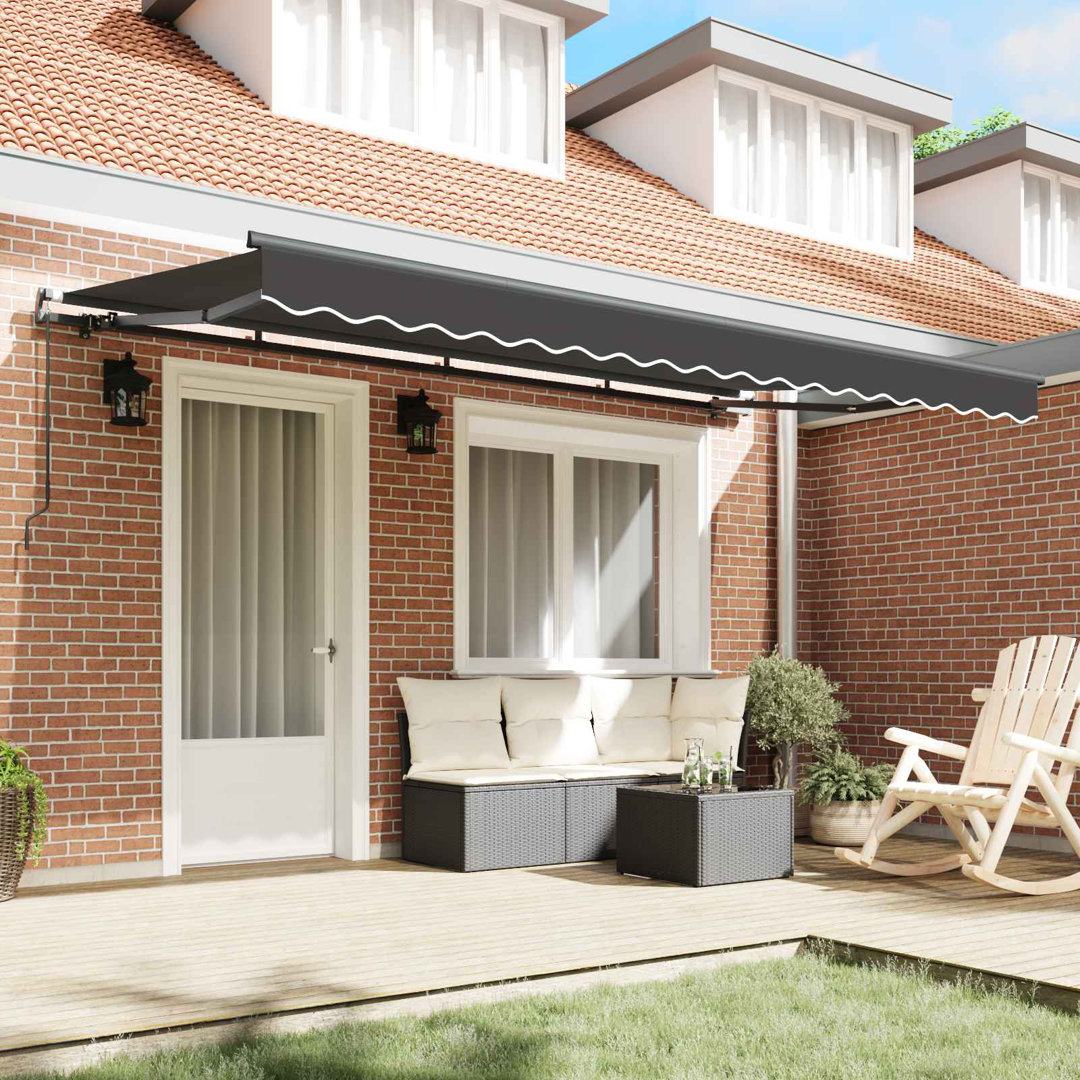 VidaXL 200cm D Fabric Cover Retractable Patio Awning