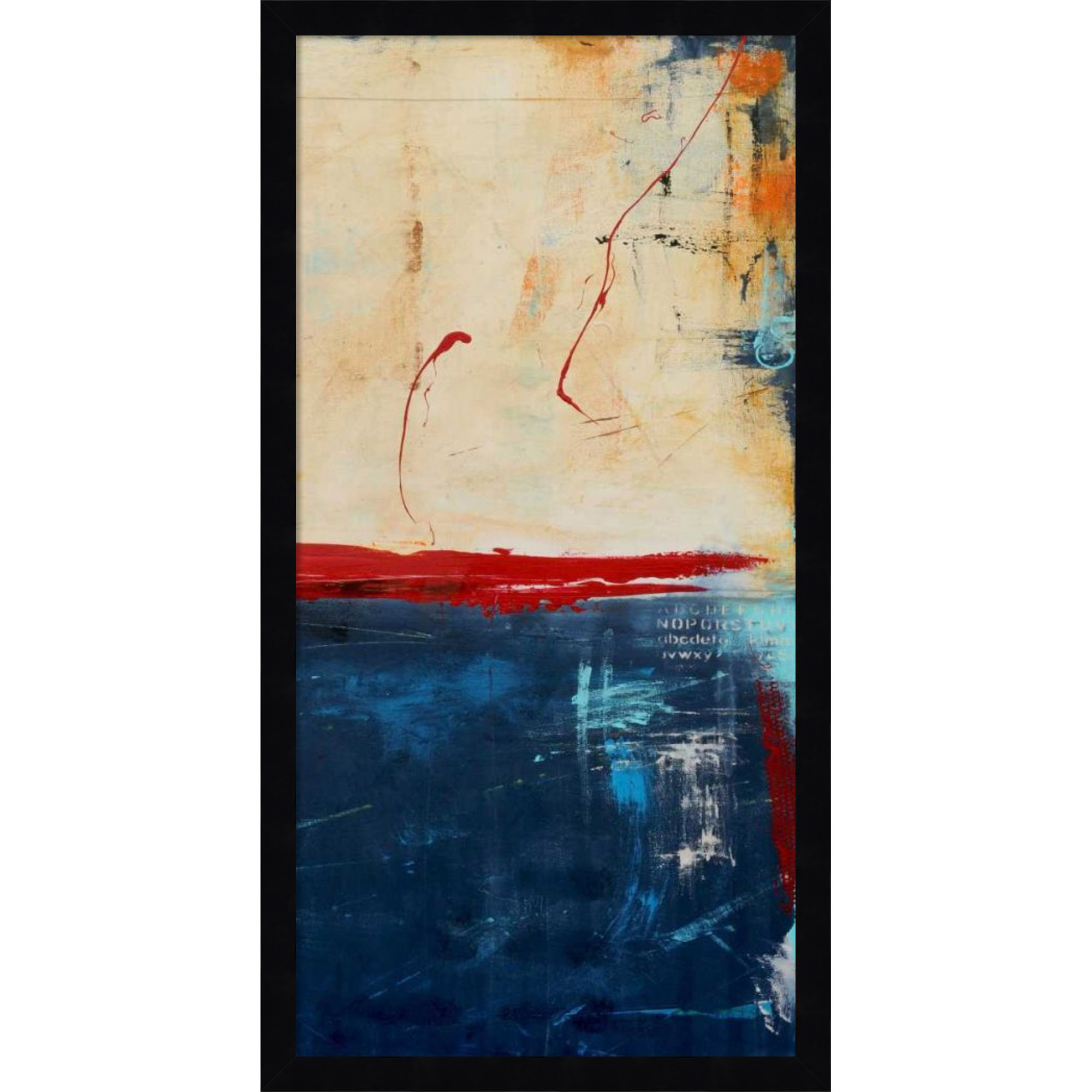 LA Strip II by Mauro Wood Framed Wall Art Print, 25" H x 13" W, Black