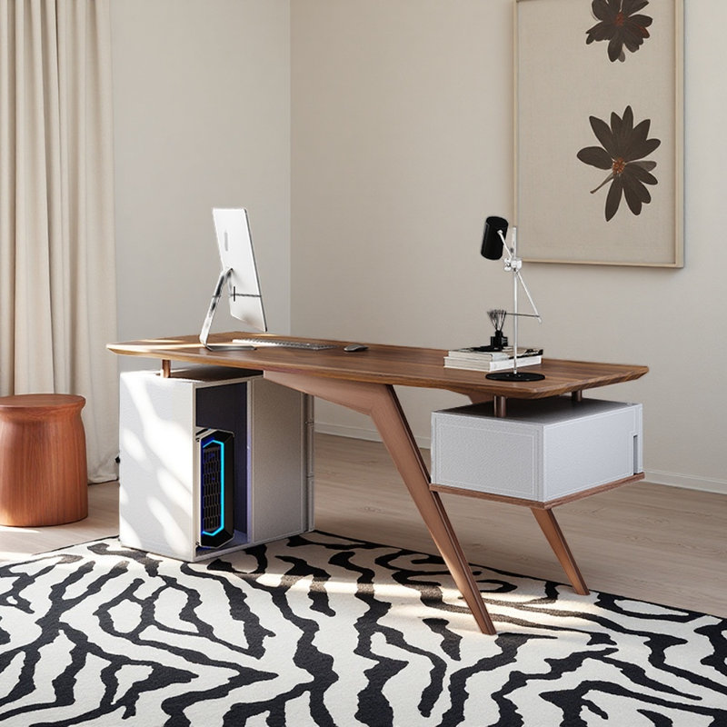 Bureau de style italien de luxe léger, H 29,53 po x l 70,87 po x P 27,56 po