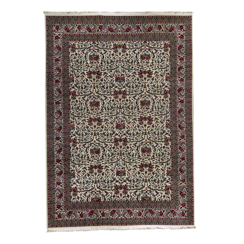 Tapis ivoire noué à la main de haute qualité