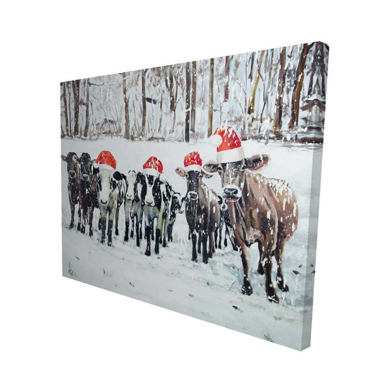 Curieux vaches de Noël | Décoration d'arbres de salon, H 60 po x l 48 po