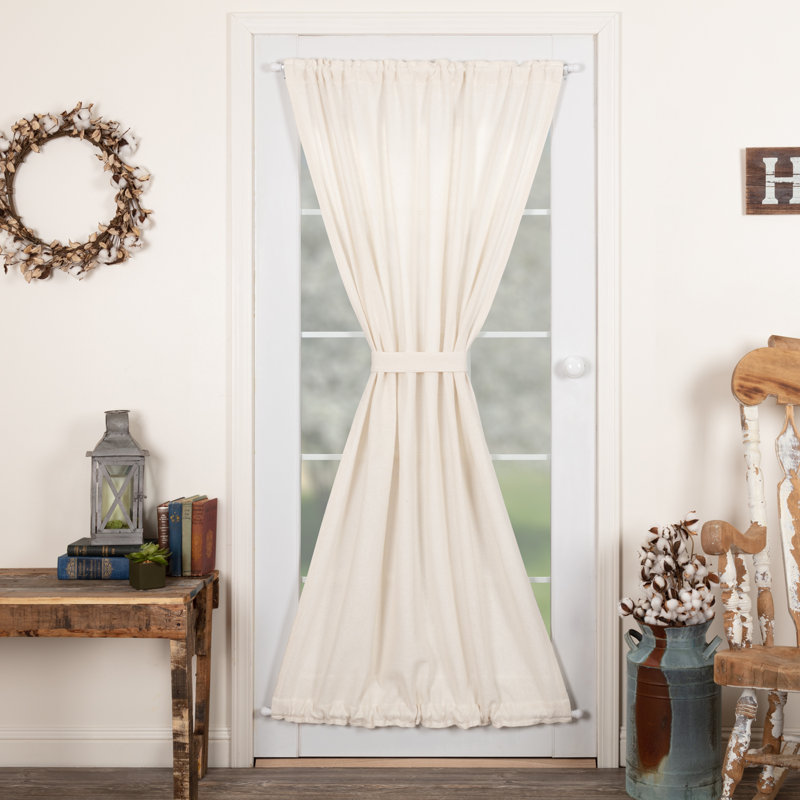 Knarr 100% Cotton Semi Sheer Single Curtain Panel, Antique White